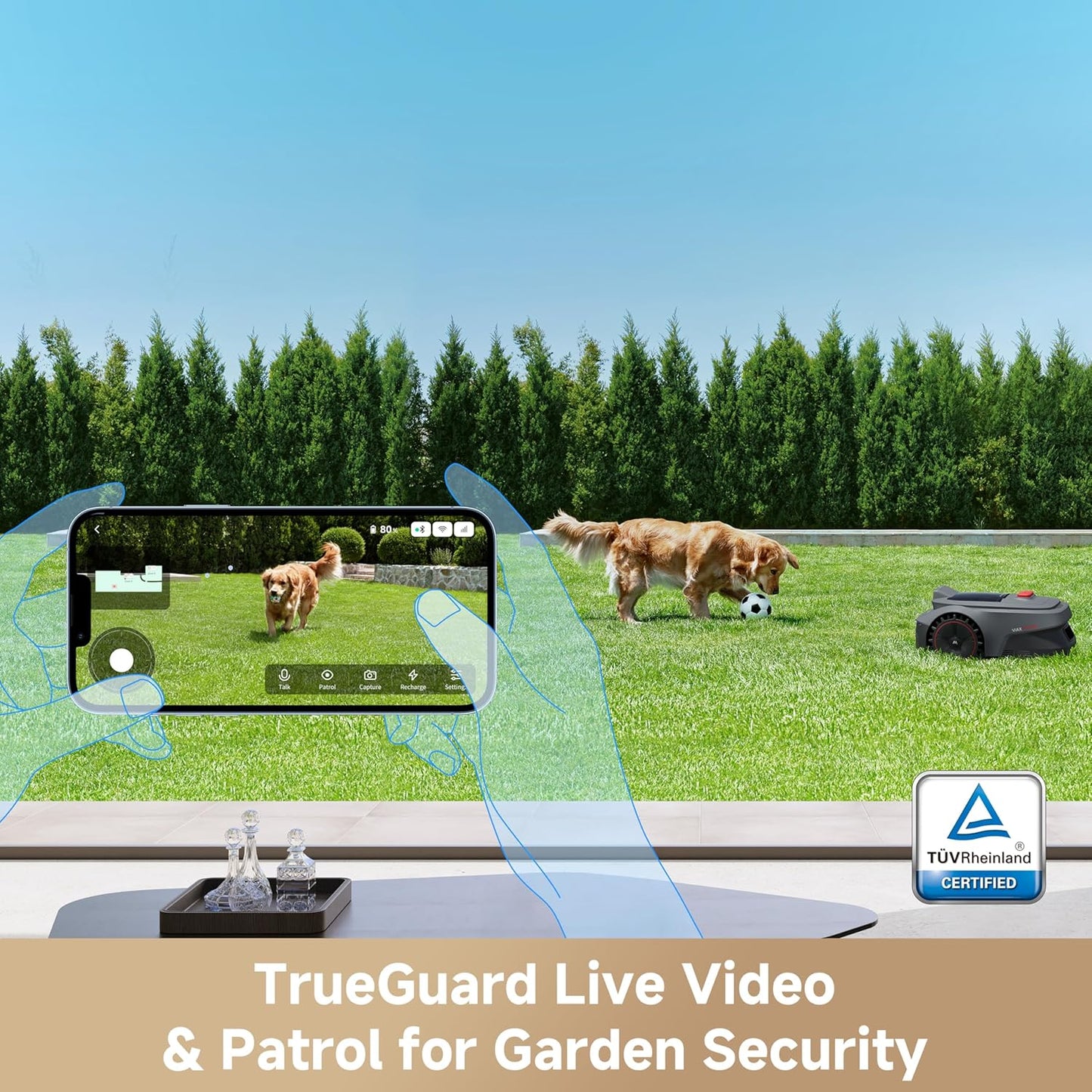 MOVA ViAX 300 Robot Lawnmower without Boundary, Recommended 300 ㎡, AI-Assisted Auto Mapping, U-Shape Path Planning, Dual-Vision Obstacle Avoidance, Edge Cutting, Complex Terrain, App Control