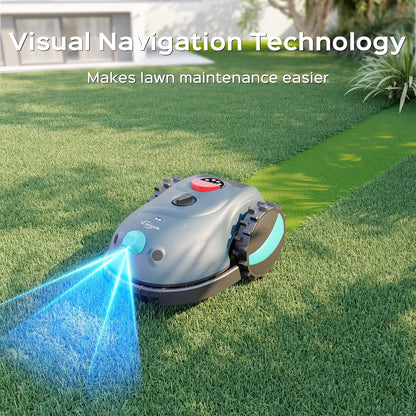 Robot Lawnmower without Boundary, Vision Navigation, 150 Obstacle Dectection,Adjustable Cutting Height,Magnetic Wires,Robotic Lawnmower