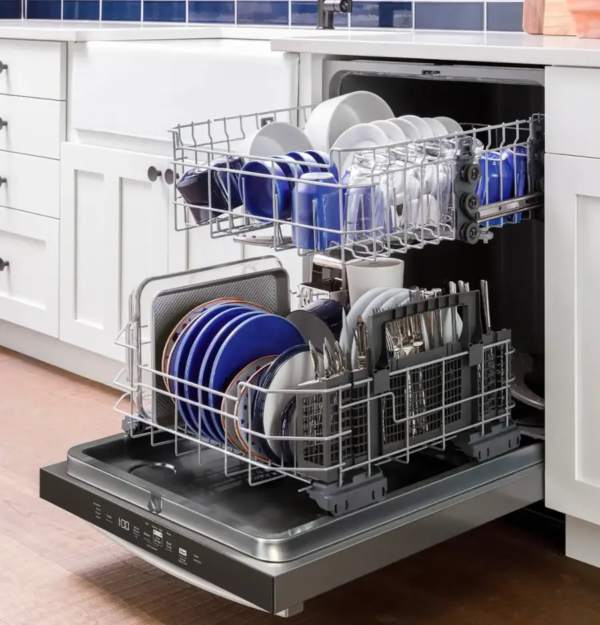 GE – 24″ Top Control Built-In Hybrid Tub Dishwasher with Dry Boost – Stainless Steel