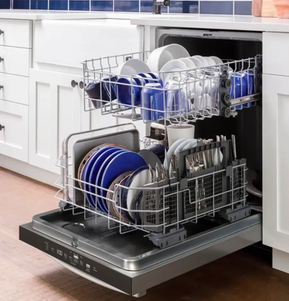 GE – 24″ Top Control Built-In Hybrid Tub Dishwasher with Dry Boost – Stainless Steel