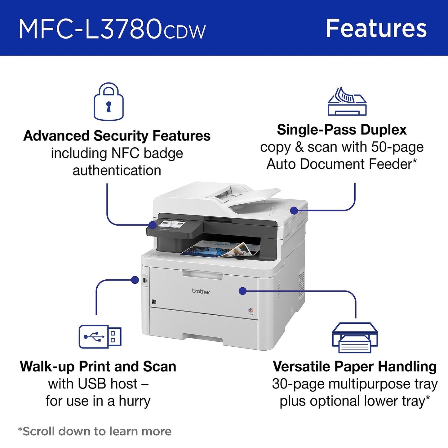 Brother MFC-L3780CDW Wireless Laser Color Printer