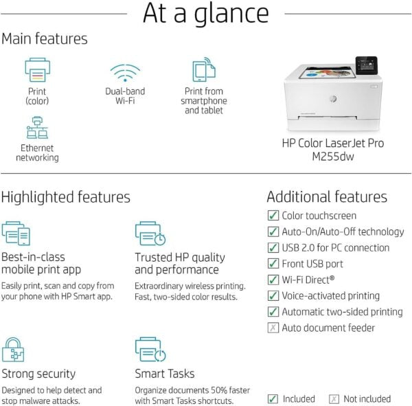 Hp Color Laserjet Pro M255dw Wireless Laser Printer