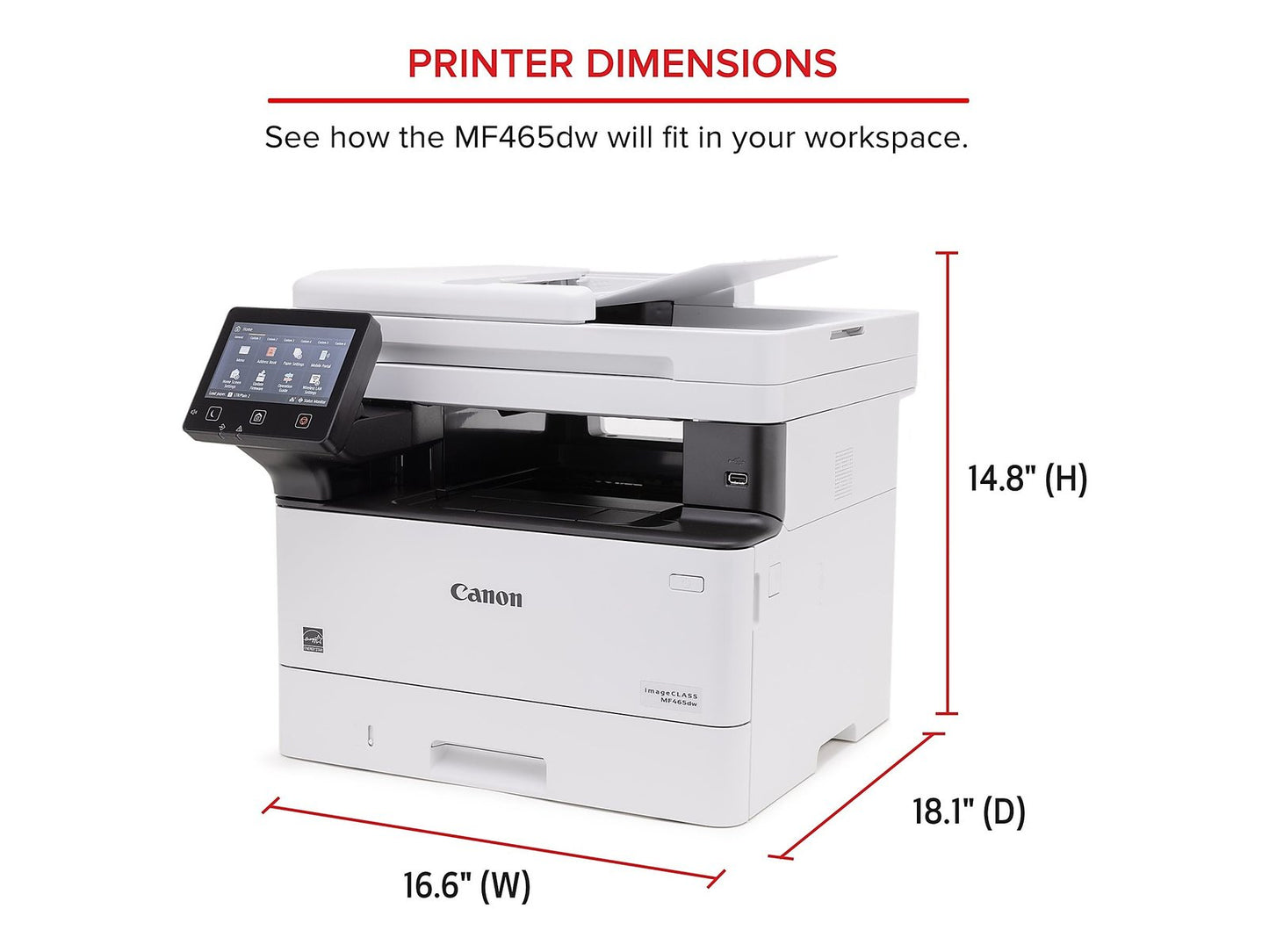 Canon imageCLASS MF465dw Wireless Mobile-Ready Duplex Laser All-In-One Monochrome Printer