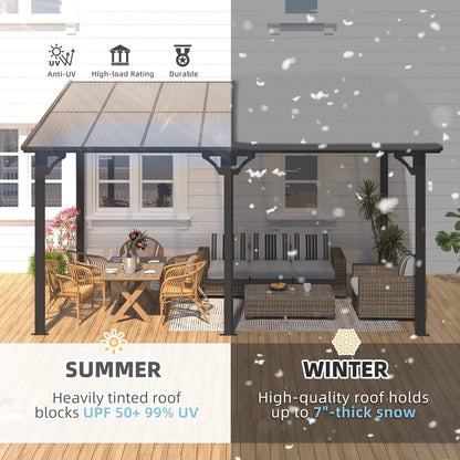 Aecojoy 10 ft. x 14 ft. Dark Gray Aluminum Patio Cover