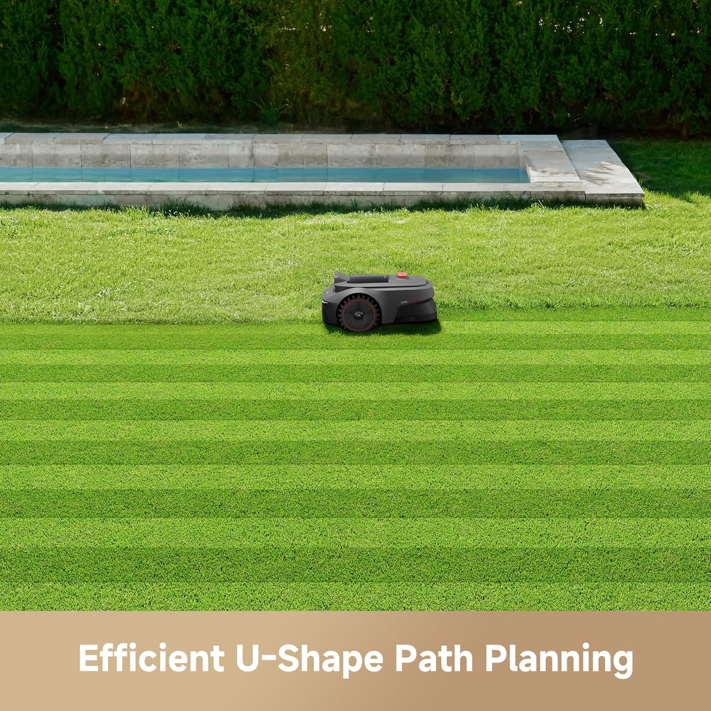 MOVA ViAX 300 Robot Lawnmower without Boundary, Recommended 300 ㎡, AI-Assisted Auto Mapping, U-Shape Path Planning, Dual-Vision Obstacle Avoidance, Edge Cutting, Complex Terrain, App Control