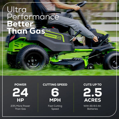 Greenworks 60V 42″ Cordless Battery CrossoverT Riding Lawn Mower