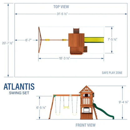 Backyard Discovery Atlantis Wooden Swing Set