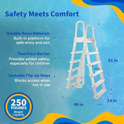 Blue Wave Belize 15-Feet Round 52-Inch Deep 6-Inch Top Rail Metal Wall Swimming Pool Package