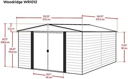 Arrow WR1012 Woodridge EG Steel Storage Shed, 10 by 12-Feet