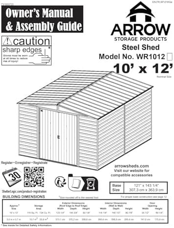 Arrow WR1012 Woodridge EG Steel Storage Shed, 10 by 12-Feet