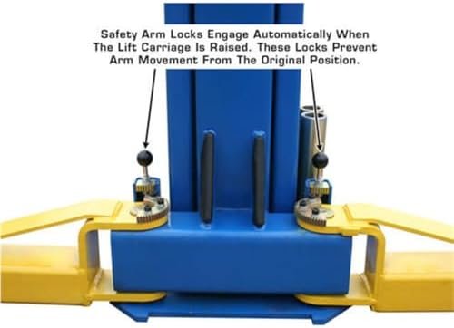 ATLAS Automotive Equipment 9OHSC-SS 2-Post Vehicle Overhead Lift, 11’9” Minimum Ceiling Height, 9,000lb Capacity, Clear Floor, 11’10” Height, 3-Stage Front and 2-Stage Rear Arms, for DIY/Hobbyists