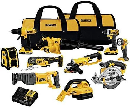 DEWALT 20V MAX Power Tool Combo Kit, 10-Tool Cordless Power Tool Set with 2 Batteries and Charger (DCK1020D2)