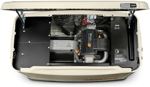 Generac Guardian 22kW Home Standby Generator with 200 Amp Transfer Switch, Durable All Aluminum, WiFi Enabled with G-Force Engine, Easy to Use, Whole House Power Backup, Smart Outage Solution – Bisque