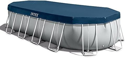 INTEX 26797EH Prism Frame Premium Oval Above Ground Swimming Pool Set: 20ft x 10ft x 48in – Includes 1500 GPH Cartridge Filter Pump – Removable Ladder – Pool Cover – Ground Cloth