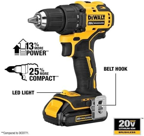 DEWALT ATOMIC 20V MAX* Cordless Drill Combo Kit, Compact (DCK278C2)