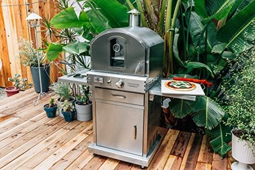 Summerset ‘The Oven’ Outdoor Freestanding Large Capacity Gas Oven with Pizza Stone, Smoker Box and Mobile Cart, 304 Stainless Steel Construction, Natural Gas