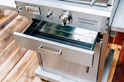 Summerset ‘The Oven’ Outdoor Freestanding Large Capacity Gas Oven with Pizza Stone, Smoker Box and Mobile Cart, 304 Stainless Steel Construction, Natural Gas