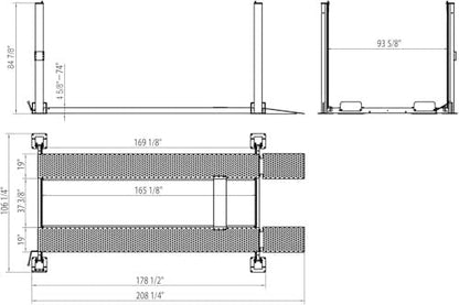 APlusLift HW-8S 8000LB 4-Post Portable Storage Service Car Lift / 3 Year Warranty