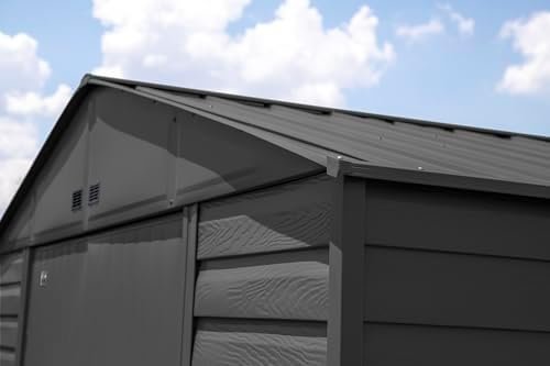 Arrow Select 10′ x 12′ Outdoor Lockable Steel Storage Shed Building, Charcoal