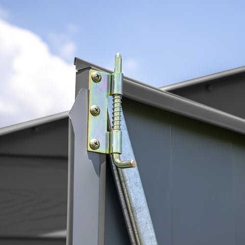 Arrow Select 10′ x 12′ Outdoor Lockable Steel Storage Shed Building, Charcoal