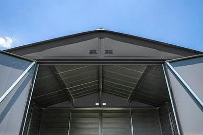 Arrow Select 10′ x 12′ Outdoor Lockable Steel Storage Shed Building, Charcoal