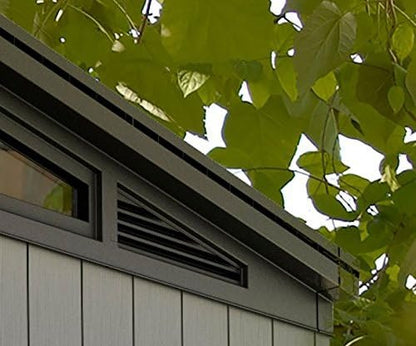 Keter Outdoor Storage Shed, for House, Patio & Yard, Plastic Resin, Artisan, 7×7 Ft, Gray