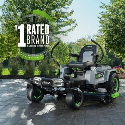 EGO Power+ Electric Riding Lawn Mower, 52″ Deck with Zero Turn Radius, Includes (6) 56V 12.0Ah Batteries and Charger – ZT5207L