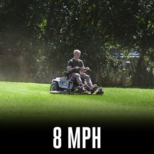 EGO Power+ Electric Riding Lawn Mower, 52″ Deck with Zero Turn Radius, Includes (6) 56V 12.0Ah Batteries and Charger – ZT5207L