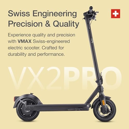 Electric Scooter – VX2 PRO Swiss Engineered Electric Scooters for Adults – 1300W Peak Power 22, 28, 37-Mile Ranges, IPX6 Water Resistant Fast Electric Scooter – 24 Months Support