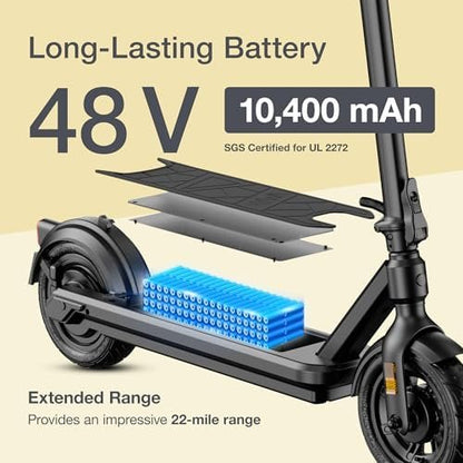 Electric Scooter – VX2 PRO Swiss Engineered Electric Scooters for Adults – 1300W Peak Power 22, 28, 37-Mile Ranges, IPX6 Water Resistant Fast Electric Scooter – 24 Months Support