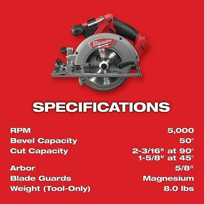 Milwaukee M18 FUEL 18V Lithium-Ion Brushless Cordless Combo Kit with Two 5.0 Ah Batteries, 1 Charger, 2 Tool Bags (7-Tool)