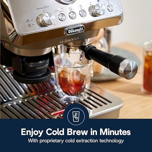 De’Longhi La Specialista Arte Evo Espresso Machine – Compact Cold Brew Coffee Maker with Grinder, Milk Steam Wand/Frother & Tamping Tools – Home Barista Kit for Lattes, Cappuccinos, Iced Coffee