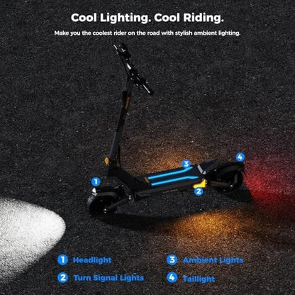 Ausom 2000W Dual Motor Folding Electric Scooter for Adults, Off Road Dual Motor E-Scooter with E-ABS and Dual Disc Brakes, 40Mph Top Speed, 56 Miles Max Range