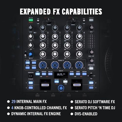 Rane PERFORMER 4-Channel Motorized DJ Controller, 7″ Platters with Displays, Precision Feel Faders, Stem Split, Advanced FX, Serato DJ Pro Included
