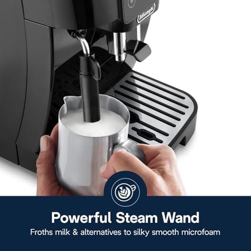 De’Longhi Magnifica Start Automatic Espresso Machine with Manual Milk Frother & Built in Grinder – 3 One-Touch Recipes, Easy-to-Clean, Home Barista Coffee Maker for Lattes, Cappuccino, Iced Coffee