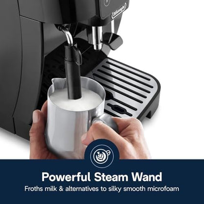 De’Longhi Magnifica Start Automatic Espresso Machine with Manual Milk Frother & Built in Grinder – 3 One-Touch Recipes, Easy-to-Clean, Home Barista Coffee Maker for Lattes, Cappuccino, Iced Coffee