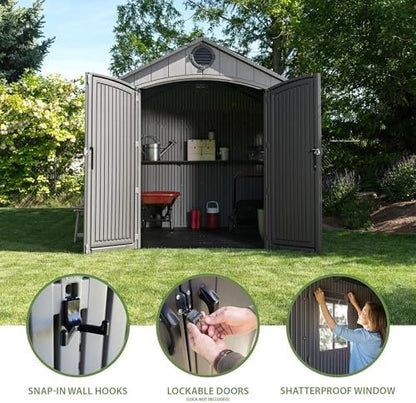 Lifetime Outdoor Storage Shed, 8 x 10 Foot, Gray