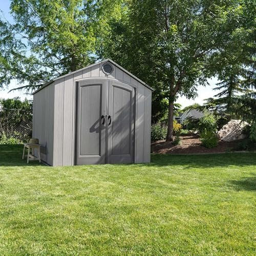 Lifetime Outdoor Storage Shed, 8 x 10 Foot, Gray