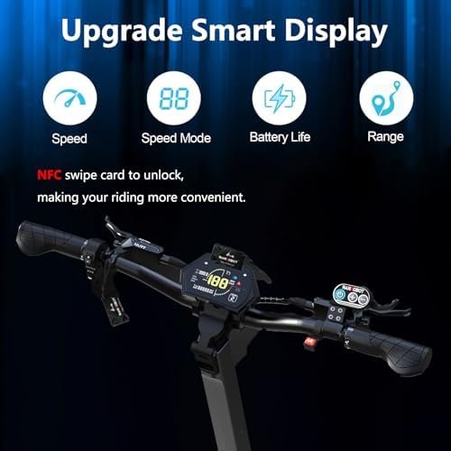 NANROBOT Electric Scooter Adults 50mph Dual Motor Electric Scooter with Suspension 80Miles Range Fast Sports Escooter Folding 10″ Off Road Tires 330LBS Max Load Complies with UL2272 Certification
