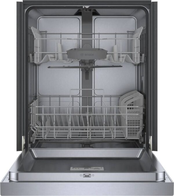 Bosch SHE41CM5N 300 Series 24″ Dishwasher 48 db – Recessed Handle, Stainless Steel