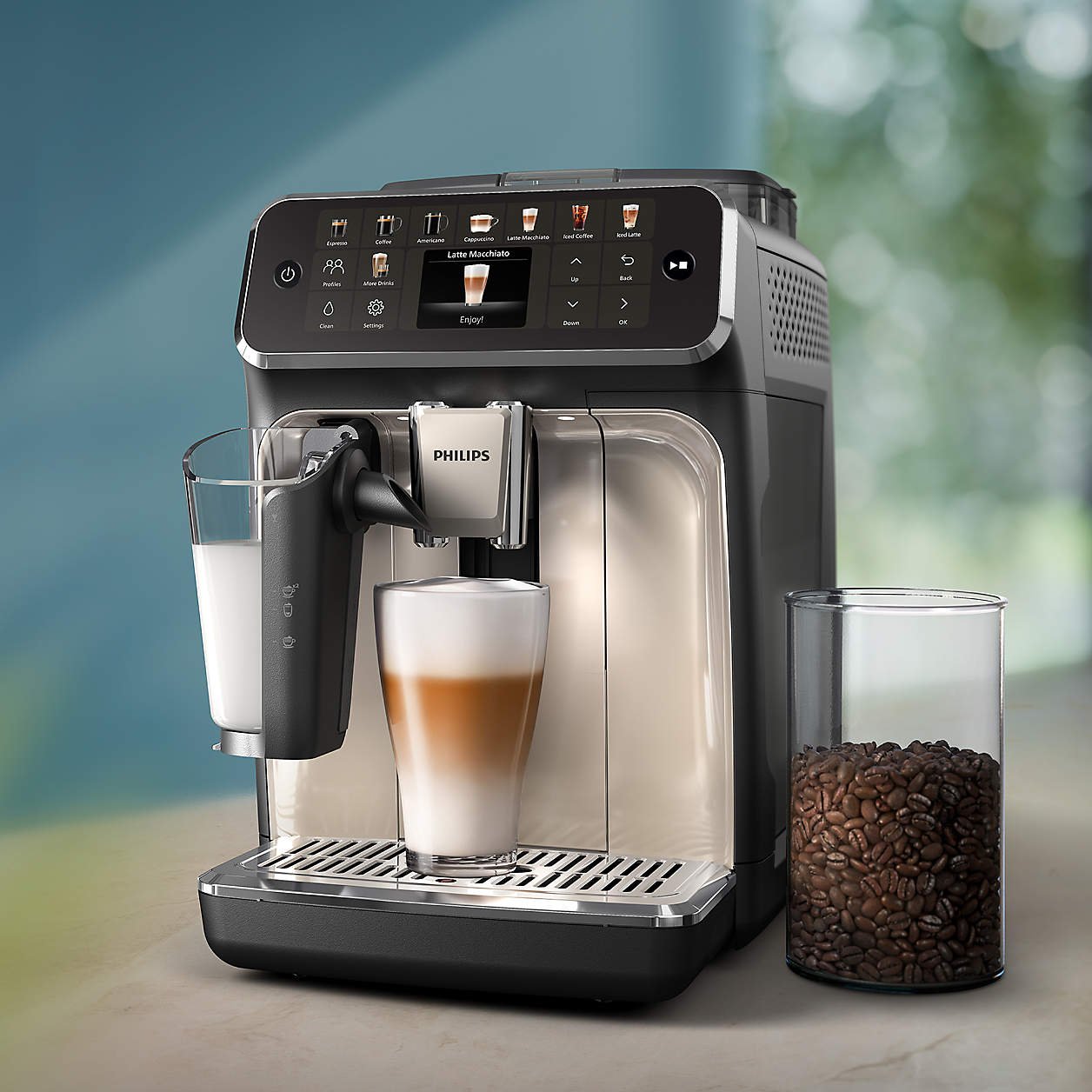 Philips 5500 Series Fully-Automatic Espresso Machine with LatteGo & Iced Coffee