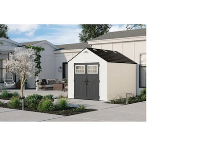 Suncast Tremont 8 ft. x 10 ft. Storage Shed with Floor – Ice Cube|BMS8125