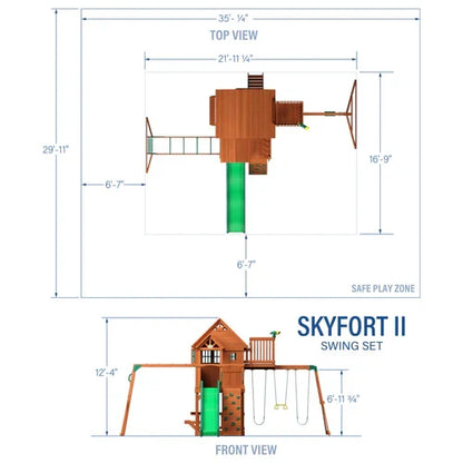 Backyard Discovery Skyfort II Cedar Wood Swing Set