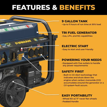 Firman 11600W Tri Fuel Portable Generator
