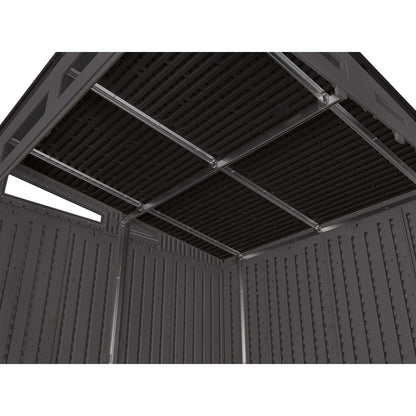 Suncast Modernist 7 ft. x 7 ft. Resin Vertical Pent Storage Shed with Floor Kit