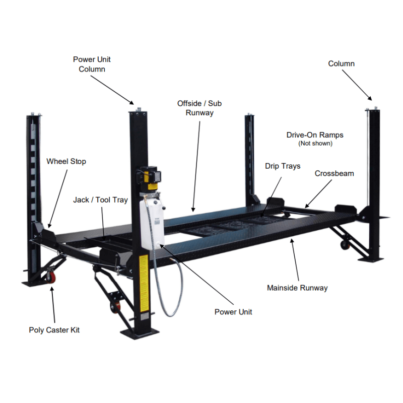 FP8K DX XLT 8,000lb 4 Post Lift – Extra Long/Tall