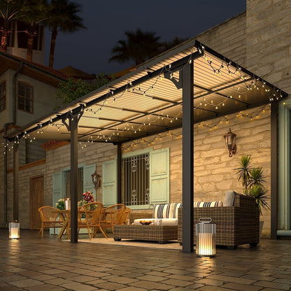 Aecojoy 10 ft. x 14 ft. Dark Gray Aluminum Patio Cover