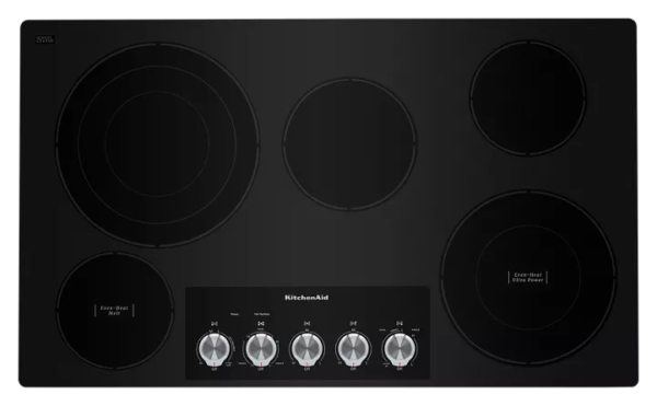 KitchenAid 36″ Electric Cooktop with 5 Elements and Knob Controls