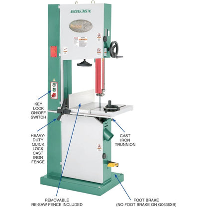 Grizzly G0636X – Ultimate 17″ 5 HP Extreme Series Bandsaw