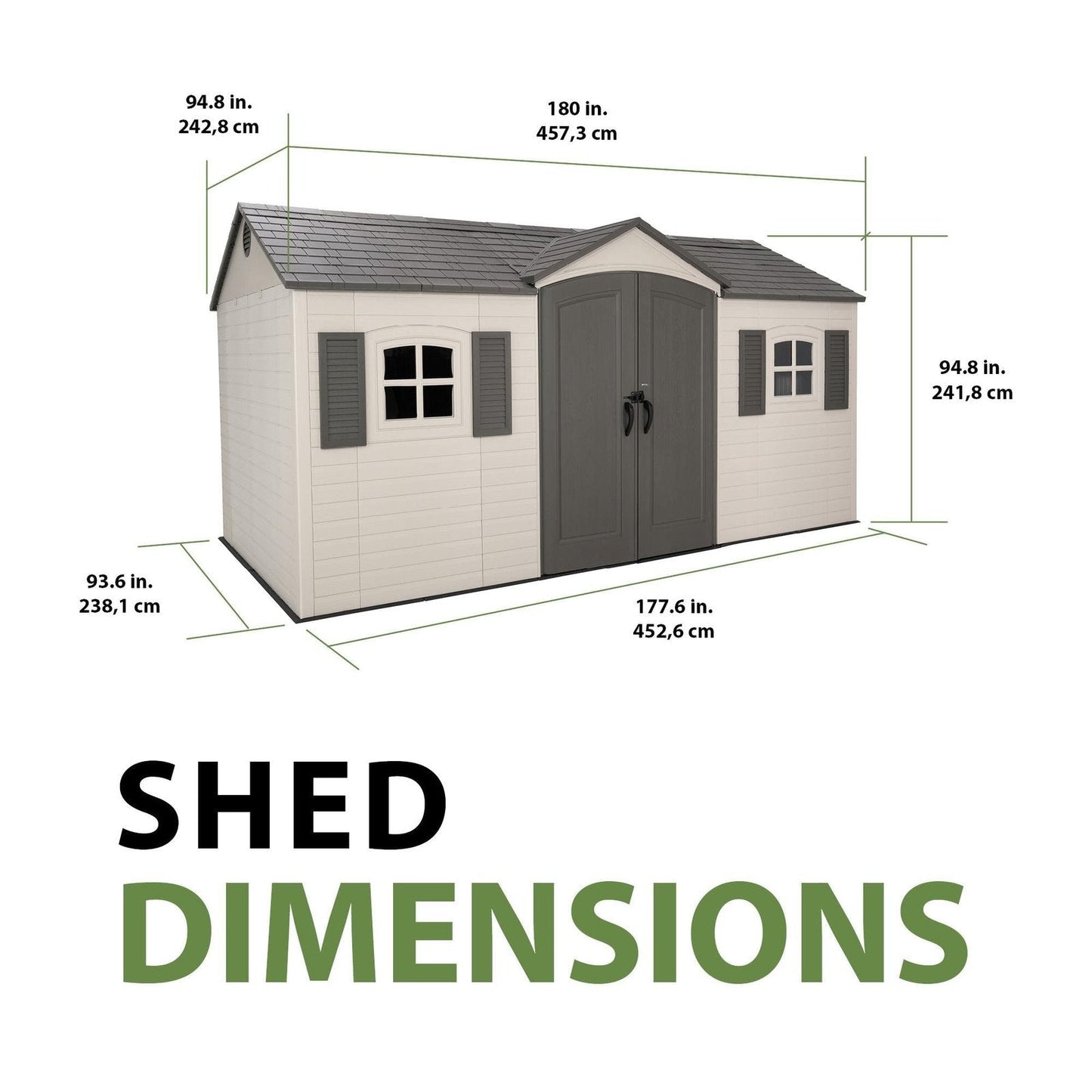 Lifetime Legacy 15 ft x 8 ft Outdoor Storage Shed – 60465